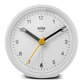 Braun BC12W Analog väckarklocka med ljus och snooze, vit